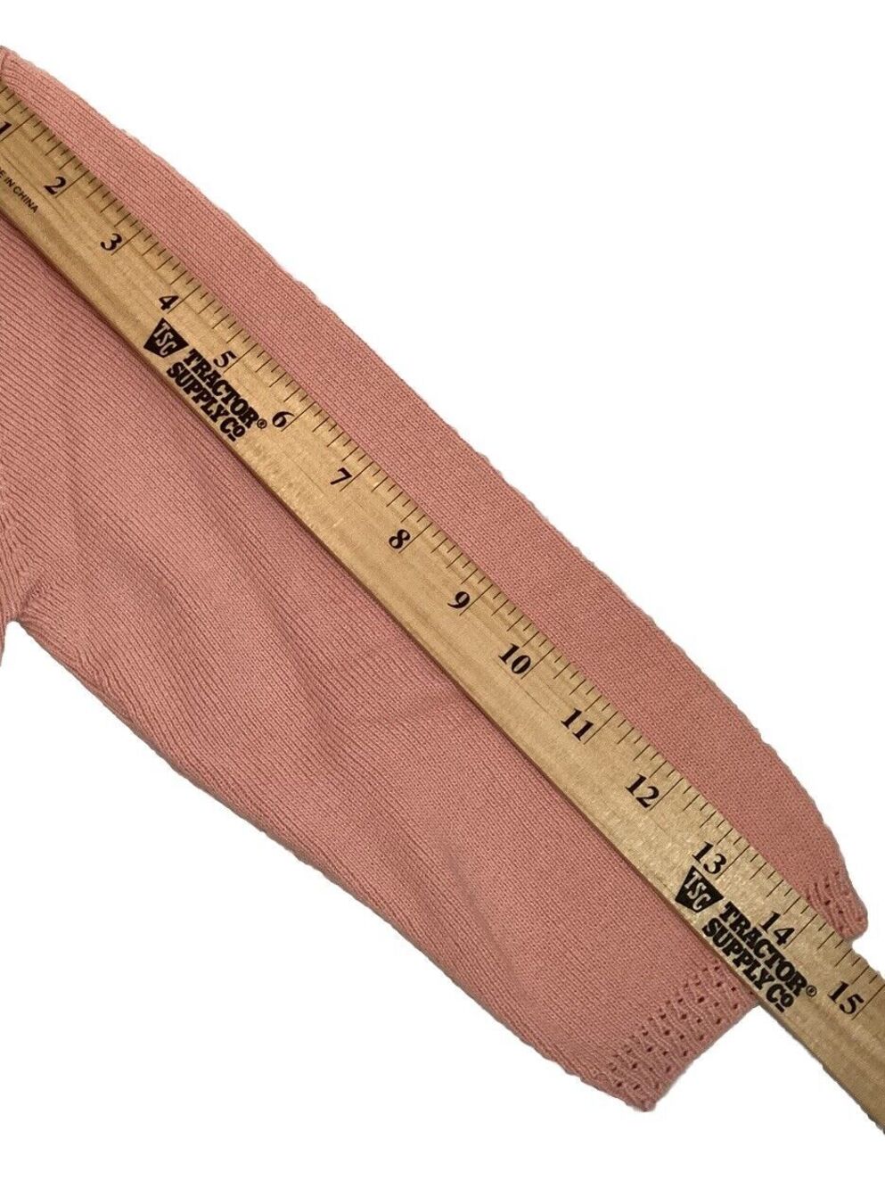 DRESSBARN True Pink Cotten Blend Delicate Pull Over Sweater 3/4 Sleeve Sz Small - Picture 7 of 11